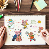 Globleland Animal, Sheep, Pig, Rabbit, Cat, Mouse Cute, Cartoon Clear Silicone Stamp Seal for Card Making Decoration and DIY Scrapbooking