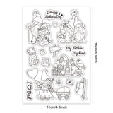 Globleland Gnome, Family, Father's Day, Mother's Day, Baby, Pumpkin House Clear Stamps Silicone Stamp Seal for Card Making Decoration and DIY Scrapbooking