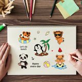 Globleland Lion, Penguin, Tiger, Bear, Panda, Coconut Tree, Conch, Shell, Starfish, Ball, Watermelon Clear Silicone Stamp Seal for Card Making Decoration and DIY Scrapbooking