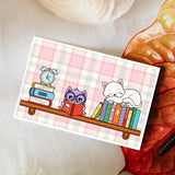 Globleland Read, Animal, Bookshelf Clear Silicone Stamp Seal for Card Making Decoration and DIY Scrapbooking