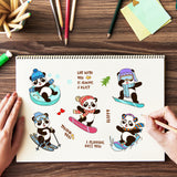 Globleland Panda Ski Stamp Clear Silicone Stamp Seal for Card Making Decoration and DIY Scrapbooking