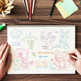 Globleland Clear Silicone Stamp Seal for Card Making Decoration and DIY Scrapbooking, Including Animal, Rain, Elephant, Cat, Fox, Rabbit