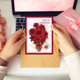 Globleland Valentine's Day Flowers, Roses, Labels, Words of Love and Blessing Stamp Clear Silicone Stamp Seal for Card Making Decoration and DIY Scrapbooking