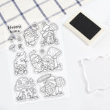Globleland Gnome, Mushroom Clear Stamps Silicone Stamp Seal for Card Making Decoration and DIY Scrapbooking