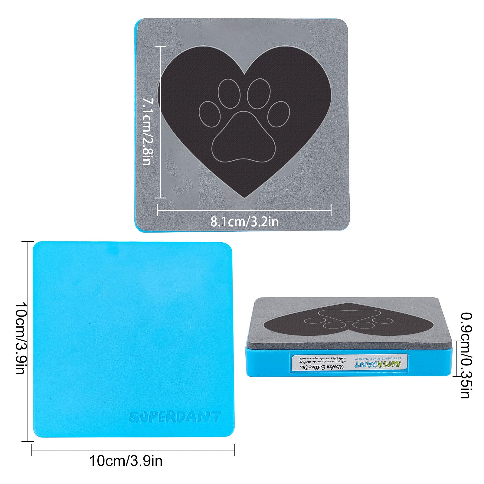 Globleland Leather Cutting Dies Heart Dog Paw Pattern Steel Die Cutting Mould Stencil Leather Plastic Injection Mold for DIY Scrapbooking Photo Album Embossing DIY Paper Card 4x4in