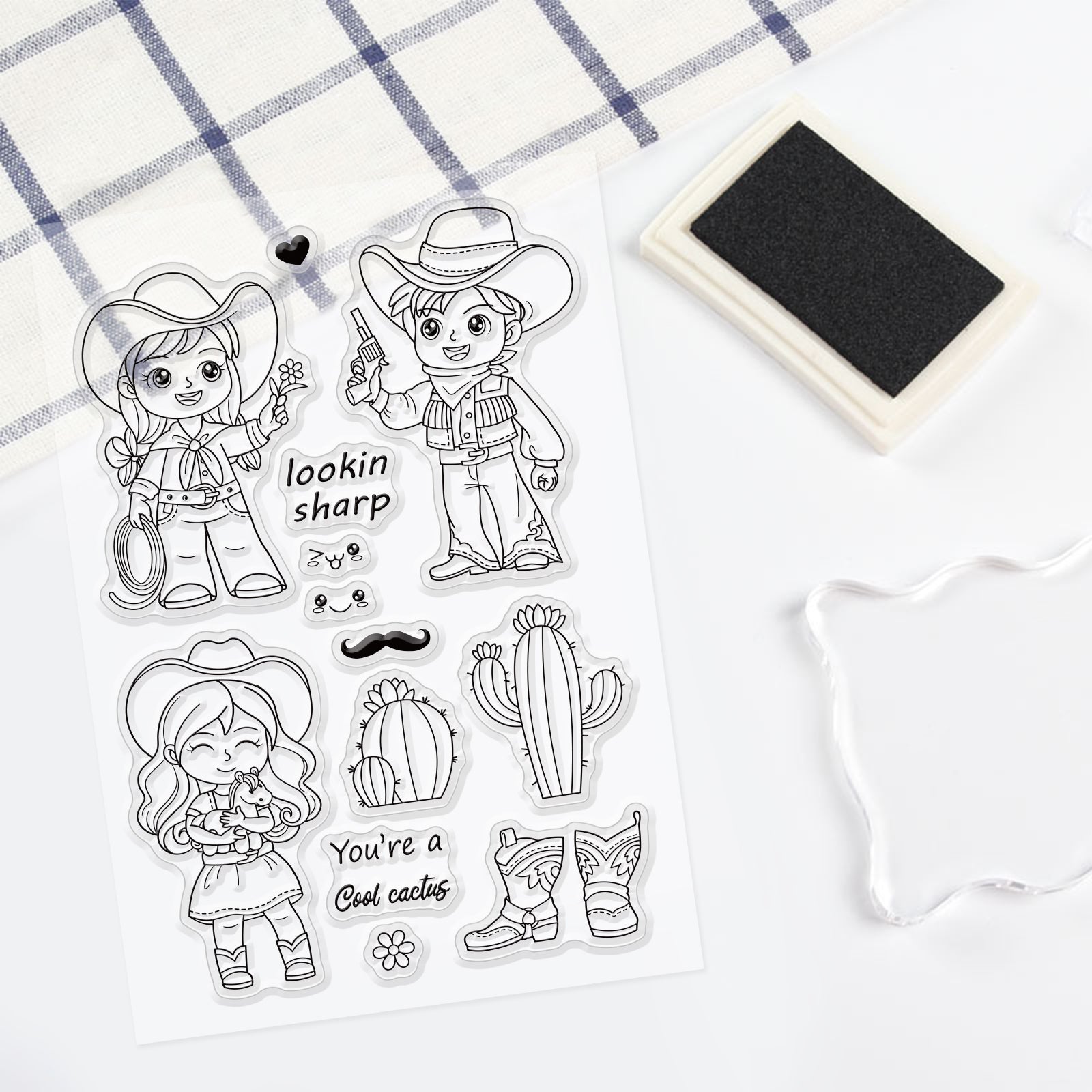 Globleland Cowboy, Tropical, Adventure, Cactus Clear Silicone Stamp Seal for Card Making Decoration and DIY Scrapbooking