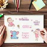 Globleland Girl, Baby, Elephant, Princess, Bow Clear Silicone Stamp Seal for Card Making Decoration and DIY Scrapbooking