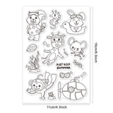 Globleland Summer, Swimming, Diving, Swimming Ring, Ice Cream Clear Silicone Stamp Seal for Card Making Decoration and DIY Scrapbooking