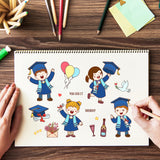 Globleland Graduate, Character Clear Stamps Silicone Stamp Seal for Card Making Decoration and DIY Scrapbooking