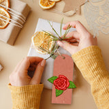 Globleland Roses, Teacups, Checkered BackgroundCarbon Steel Cutting Dies Stencils, for DIY Scrapbooking/Photo Album, Decorative Embossing DIY Paper Card