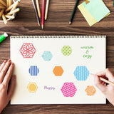 Hexagon Pattern, Polka Dots, Stripes, Retro Patterns, Waves, Gems Clear Silicone Stamp Seal for Card Making Decoration and DIY Scrapbooking