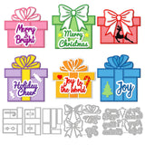 Globleland Christmas Theme Carbon Steel Cutting Dies Stencils, for DIY Scrapbooking, Photo Album, Decorative Embossing Paper Card, Stainless Steel Color, Gift Box Pattern, 99~159x79~127x0.8mm, 5pcs/set
