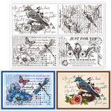 Globleland PVC Stamps, for DIY Scrapbooking, Photo Album Decorative, Cards Making, Stamp Sheets, Film Frame, Bird, 21x14.8x0.3cm
