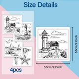 Globleland 4Pcs 4 Styles PVC Stamp, for DIY Scrapbooking, Lighthouse, 55x55mm, 1pc/style