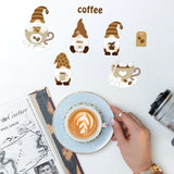 Globleland Coffee Theme Carbon Steel Cutting Dies Stencils, for DIY Scrapbooking, Photo Album, Decorative Embossing Paper Card, Stainless Steel Color, Gnome Pattern, 125~136x74~81x0.8mm, 2pcs/set