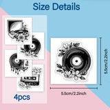 Disc PVC Stamp, 4Pcs/Set