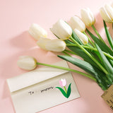 Globleland Tulips, Happy Birthday, Flower Arrangement 3D Carbon Steel Cutting Dies Stencils, for DIY Scrapbooking/Photo Album, Decorative Embossing DIY Paper Card