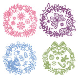 GLOBLELAND 4Pcs 4 Styles Carbon Steel Cutting Dies Stencils, for DIY Scrapbooking/Photo Album, Decorative Embossing DIY Paper Card, Mixed Patterns, 1pc/style