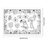 Tropical Plants, Turtle Leaves, Hibiscus, Toucan, Flamingo, Plant Frame Clear Silicone Stamp Seal for Card Making Decoration and DIY Scrapbooking