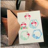 Globleland Flamingos, Tropical Plants, Tropical Wreath, Leaves, Flowers Carbon Steel Cutting Dies Stencils, for DIY Scrapbooking/Photo Album, Decorative Embossing DIY Paper Card