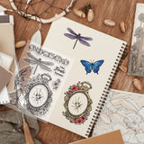 Globleland Custom PVC Plastic Clear Stamps, for DIY Scrapbooking, Photo Album Decorative, Cards Making, Clock Pattern, 160x110x3mm