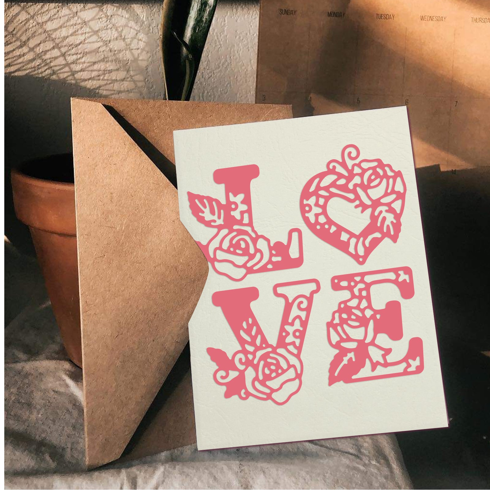 Globleland Love, Love Bird Carbon Steel Cutting Dies Stencils, for DIY Scrapbooking/Photo Album, Decorative Embossing DIY Paper Card
