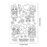 Animal, Girl, Friend, Cat, Dog, Rabbit Stamp Clear Silicone Stamp Seal for Card Making Decoration and DIY Scrapbooking