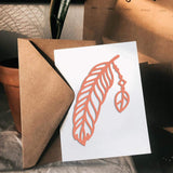 Globleland Feather Frame Carbon Steel Cutting Dies Stencils, for DIY Scrapbooking/Photo Album, Decorative Embossing DIY Paper Card