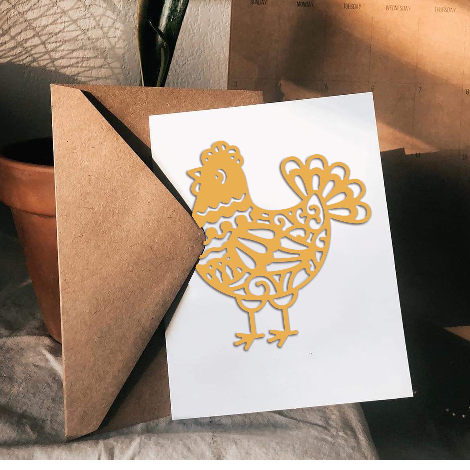 Globleland Chicken, Coop, Egg, Hen, Chick Carbon Steel Cutting Dies Stencils, for DIY Scrapbooking/Photo Album, Decorative Embossing DIY Paper Card