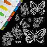 GLOBLELAND PVC Plastic Stamps, for DIY Scrapbooking, Photo Album Decorative, Cards Making, Stamp Sheets, Flower Pattern, 16x11x0.3cm