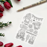 Globleland Gnome Independence Day Clear Silicone Stamp Seal for Card Making Decoration and DIY Scrapbooking