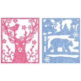 Globleland Winter, Deer, Bear, Flower, Bird Carbon Steel Cutting Dies Stencils, for DIY Scrapbooking/Photo Album, Decorative Embossing DIY Paper Card