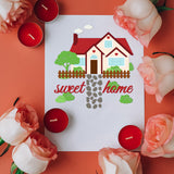 Globleland Sweet Home, House, Tree Carbon Steel Cutting Dies Stencils, for DIY Scrapbooking/Photo Album, Decorative Embossing DIY Paper Card