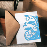 Globleland Dolphins, Waves, Seagulls Carbon Steel Cutting Dies Stencils, for DIY Scrapbooking/Photo Album, Decorative Embossing DIY Paper Card