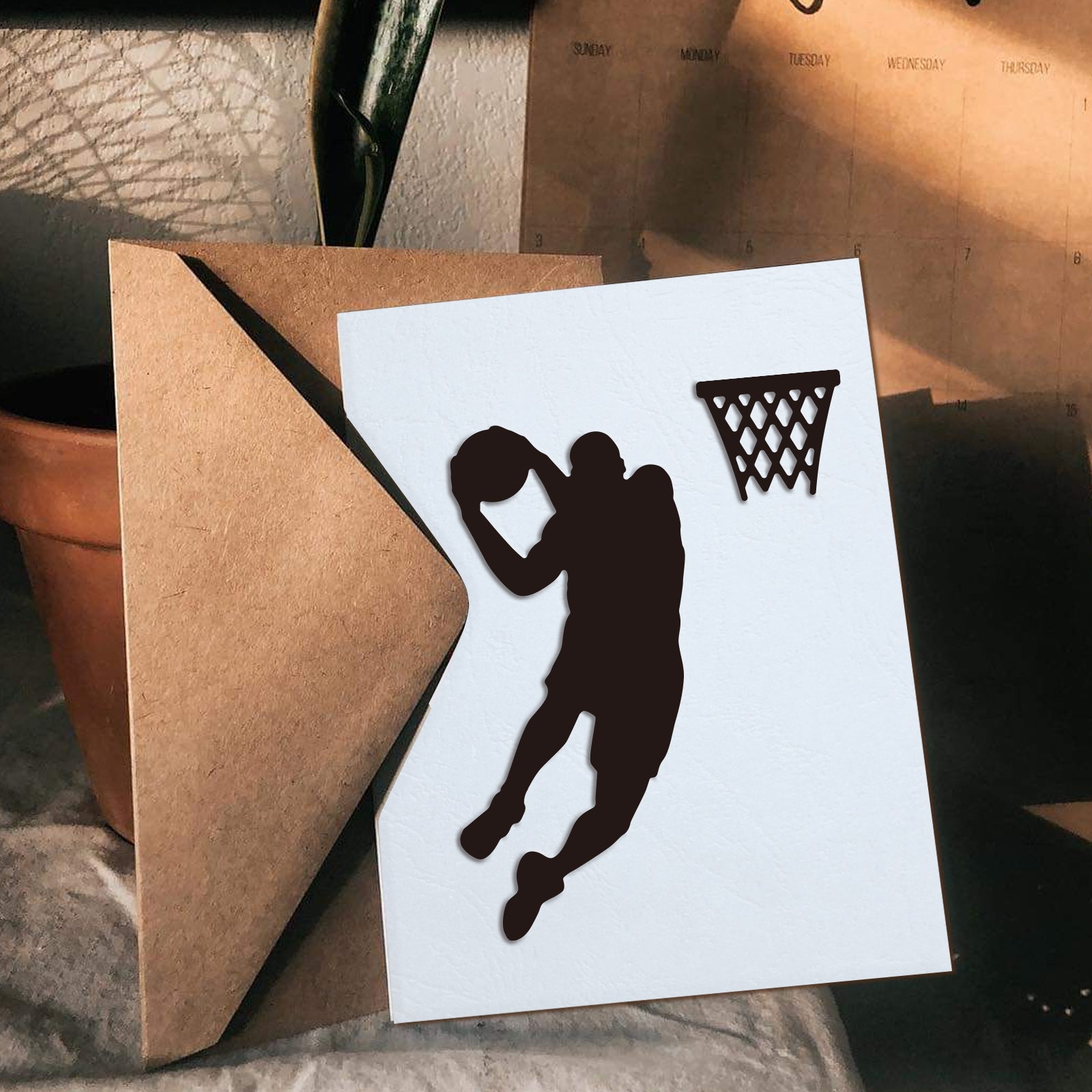 Globleland Basketball Player, Basketball, Hoop, Playing Basketball Carbon Steel Cutting Dies Stencils, for DIY Scrapbooking/Photo Album, Decorative Embossing DIY Paper Card