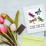 1Pc Carbon Steel Cutting Dies Stencils & 1 Sheet PVC Plastic Stamps, for DIY Scrapbooking/Photo Album, Decorative Embossing DIY Paper Card, Dragonfly, Flower, Insect Pattern