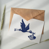 Globleland Stork, Baby Carbon Steel Cutting Dies Stencils, for DIY Scrapbooking/Photo Album, Decorative Embossing DIY Paper Card