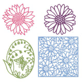 Globleland daisies, sunflowers, lily of the valley, frame Carbon Steel Cutting Dies Stencils, for DIY Scrapbooking/Photo Album, Decorative Embossing DIY Paper Card