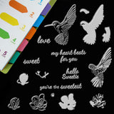 Hummingbird, Flower, Love Clear Silicone Stamp Seal for Card Making Decoration and DIY Scrapbooking