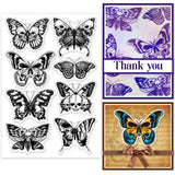 Globleland Custom PVC Plastic Clear Stamps, for DIY Scrapbooking, Photo Album Decorative, Cards Making, Butterfly Pattern, 160x110x3mm