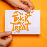 Globleland Halloween Theme Carbon Steel Cutting Dies Stencils, for DIY Scrapbooking, Photo Album, Decorative Embossing Paper Card, Stainless Steel Color, Word Halloween & Trick or Treat, Word, 107~154x67~114x0.8mm, 2pcs/set