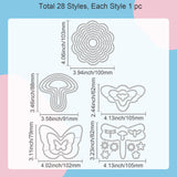 Globleland Carbon Steel Cutting Dies Stencils, for DIY Scrapbooking, Photo Album, Decorative Embossing Paper Card, Stainless Steel Color, Butterfly & Bees & Flower & Mushroom, Insects, 62~103x91~105x0.8mm, 5pcs/set