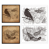 Globleland PVC Stamps, for DIY Scrapbooking, Photo Album Decorative, Cards Making, Stamp Sheets, Film Frame, Raven, 21x14.8x0.3cm