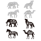 Globleland Forest Theme Carbon Steel Cutting Dies Stencils, for DIY Scrapbooking, Photo Album, Decorative Embossing Paper Card, Stainless Steel Color, Animal, 86~108x69~85x0.8mm, 4pcs/set