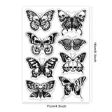 Globleland Custom PVC Plastic Clear Stamps, for DIY Scrapbooking, Photo Album Decorative, Cards Making, Butterfly Pattern, 160x110x3mm