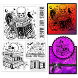 Globleland Custom PVC Plastic Clear Stamps, for DIY Scrapbooking, Photo Album Decorative, Cards Making, Skeleton Pattern, 160x110x3mm