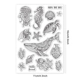 Globleland Sea Life, Whale, Turtle Clear Stamps Silicone Stamp Seal for Card Making Decoration and DIY Scrapbooking