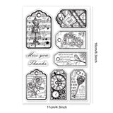 Globleland Vintage Label, Floral, Perfume, Key, Tailor, Clock Stamps Silicone Stamp Seal for Card Making Decoration and DIY Scrapbooking