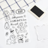Globleland Baby, It's A Girl, Play Baby, Cute Bear, Baby Products Clear Stamps Silicone Stamp Seal for Card Making Decoration and DIY Scrapbooking