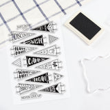 Globleland Triangular Flag Clear Silicone Stamp Seal for Card Making Decoration and DIY Scrapbooking